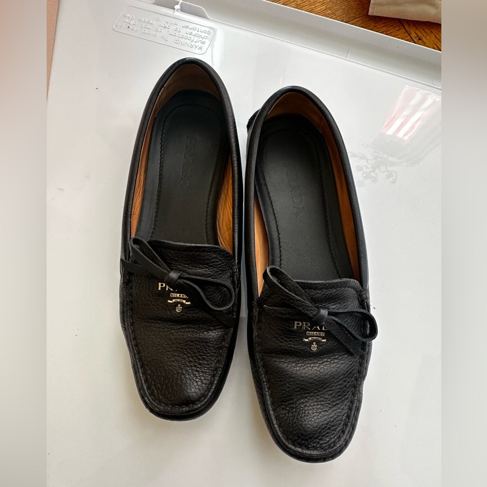 Prada Black Leather Loafers